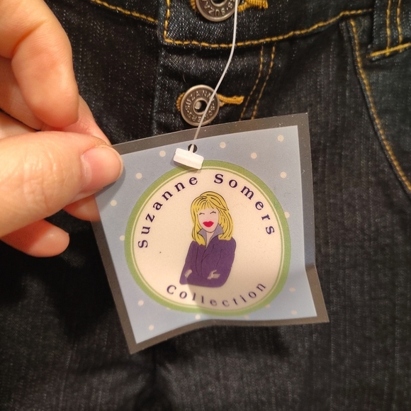 Suzanne Somers NWT Dark Wash Decorative Stich Flare Stretch Jeans Sz 12 Western - Picture 5 of 7